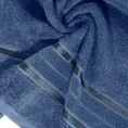 EUROFIRANY PREMIUM Ręcznik MIRO w kolorze niebieskim, z włókien bambusowych z żakardową bordiurą zdobioną lśniącymi paskami - 70 x 140 cm - niebieski 5