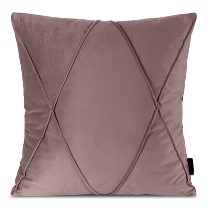 EUROFIRANY PREMIUM poszewka NALA 1 z tkaniny welwetowej z ozdobnym geometrycznym przeszywanym wzorem 45 x 45 cm pudrowy róż