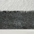 Zasłona z welwetu zdobiona pasem tkaniny z moherową nicią oraz połyskliwych czarnych cekinów - 140 x 250 cm - srebrny 8