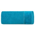 Ręcznik z welurową bordiurą przetykaną błyszczącą nicią - 70 x 140 cm - turkusowy 3