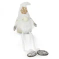 Figurka świąteczna SKRZAT w zimowym stroju z miękkich tkanin - 9 x 5 x 37 cm - biały 3