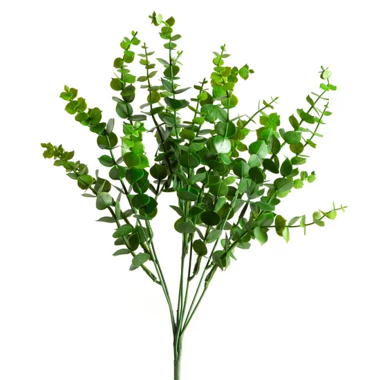 GAŁĄZKA OZDOBNA z drobnymi listeczkami, kwiat sztuczny dekoracyjny - 40 cm - zielony