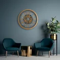 Duży dekoracyjny zegar ścienny z rzymskimi cyframi i ruchomymi kołami zębatymi, styl vintage, 51 cm średnicy - 51 x 6 x 51 cm - niebieski 4