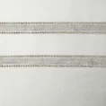 Bieżnik GLEN 3 welwetowy zdobiony dwoma pasami srebrnej wstążki z drobnymi cyrkoniami - 35 x 220 cm - biały 2