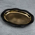 Patera ceramiczna o falującym kształcie czarno-złota - 35 x 25 x 4 cm - czarny 1