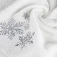 Ręcznik świąteczny SANTA 13 bawełniany  z aplikacją ze śnieżynkami i kryształkami - 50 x 90 cm - biały 4