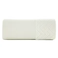 Ręcznik z welwetową bordiurą z wytłaczanym geometrycznym wzorem - 30 x 50 cm - kremowy 3
