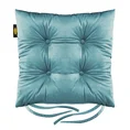 Dwustronna welwetowa poduszka siedziskowa na krzesło z czterema pikowaniami, gramatura 260 g/m2 - 40 x 40 x 8 cm - turkusowy 2