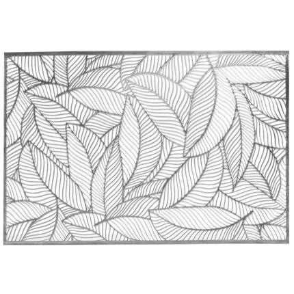 Podkładka MIA z ażurowym wzorem srebrnych liści Podkładka MIA z ażurowym wzorem srebrnych liści - 30 x 45 cm