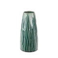 Wazon ceramiczny REA w stylu boho w prążki - ∅ 14 x 29 cm - zielony 2
