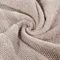Ręcznik NASTIA z żakardową bordiurą w pasy w stylu eko - 50 x 90 cm - beżowy 5