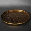 Patera SUZI ze szkła artystycznego ze złotym żyłkowaniem - ∅ 33 x 2 cm - złoty 1