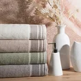 Ręcznik bawełniany SUZANA o ryżowej strukturze z żakardową bordiurą - 50 x 90 cm - pudrowy róż 6