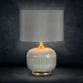 Lampa dekoracyjna z welwetowym abażurem - ∅ 33 x 50 cm - srebrny 1