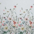 Zasłona DOLLY z półtransparentnej etaminy  z nadrukiem malowanych pędzlem kwiatów - 140 x 270 cm - biały 11