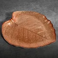 Patera EMMA ze szkła artystycznego w kształcie liścia - 28 x 25 x 2 cm - miedziany 1