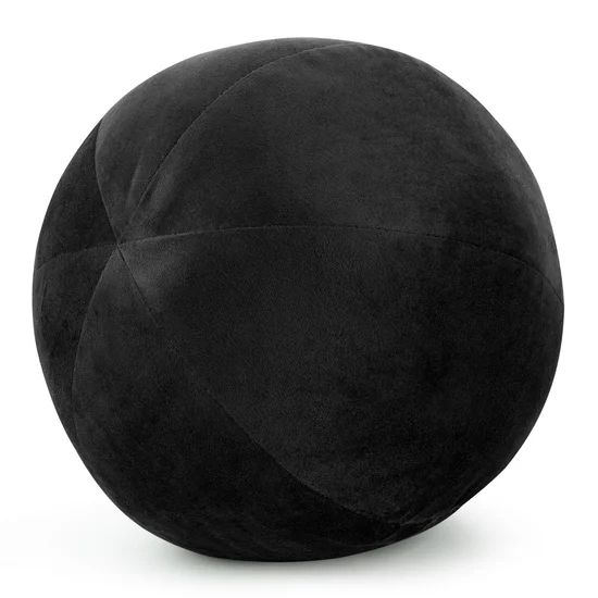 Poduszka dekoracyjna w formie kuli z welwetu GAJA - ∅ 24 cm - czarny
