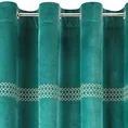 DIVA LINE Zasłona z welwetu zdobiona pasem geometrycznego wzoru z drobnych jasnozłotych dżetów - 140 x 250 cm - zielony 4