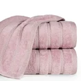 Ręcznik z welurową bordiurą przetykaną błyszczącą nicią - 50 x 90 cm - liliowy 1