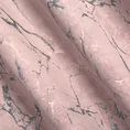 Zasłona WERA z miękkiej welwetowej tkaniny zdobiona nadrukiem przypominającym marmur - 140 x 250 cm - różowy 10
