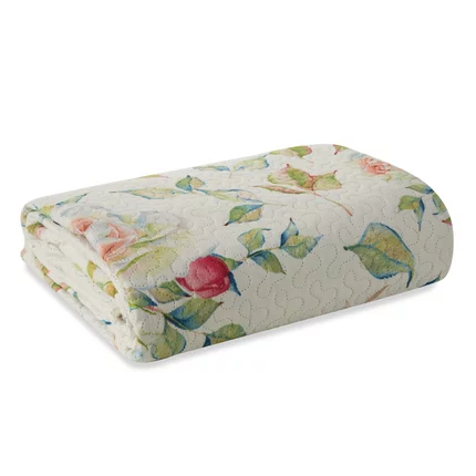 DESIGN 91 Narzuta ROSA z nadrukiem z motywem róż DESIGN 91 Narzuta ROSA z nadrukiem z motywem róż - 200 x 220 cm