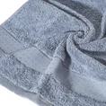Ręcznik z żakardową bordiurą zdobioną kropkami ze srebrną nitką - 70 x 140 cm - niebieski 5