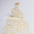 Obrus świąteczny CAROL z nadrukiem złotej choinki - 85 x 85 cm - biały 2