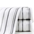 Ręcznik LIVIA  z kolorowymi paskami tkanymi we wzór jodełki - 70 x 140 cm - biały 1