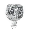 Świecznik szklany VENICE na wysmukłej nóżce ze srebrzystym kielichem o marmurkowej strukturze - ∅ 13 x 30 cm - biały 4
