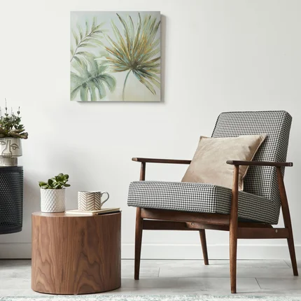 Obraz AMAZONA ręcznie malowane na płótnie egzotyczne liście Obraz AMAZONA ręcznie malowane na płótnie egzotyczne liście - 60 x 60 cm