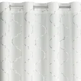 Zasłona welwetowa ze srebrnym nadrukiem wzór marokańskiej koniczyny - 140 x 250 cm - biały 4