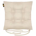 ADORE dwustronna welurowa poduszka siedziskowa na krzesło z czterema pikowaniami, gramatura 195 g/m2 - 40 x 40 x 8 cm - kremowy 2