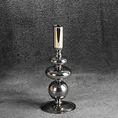 Świecznik dekoracyjny z dymionego szkła w nowoczesnym stylu - ∅ 9 x 21 cm - stalowy 1