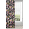 Zasłona SAMBA z miękkiego welwetu dekorowana nadrukiem z egzotycznymi kwiatami - 140 x 270 cm - wielokolorowy 2