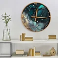 Dekoracyjny zegar ścienny w stylu nowoczesnym ze szkła i metalu - 60 x 5 x 60 cm - turkusowy 2