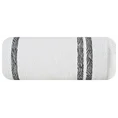 Ręcznik z frędzlami i żakardową bordiurą z błyszczącą nicią - 70 x 140 cm - biały 3
