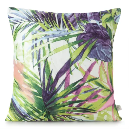 DESIGN 91 Poszewka ROMMY z mikrofibry z nadrukiem egzotycznych liści DESIGN 91 Poszewka ROMMY z mikrofibry z nadrukiem egzotycznych liści - 40 x 40 cm