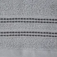 Ręcznik ALLY z bordiurą w pasy przetykany kontrastującą nicią miękki i puszysty, zero twist - 30 x 50 cm - srebrny 2