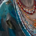 Obraz  GODDESS 3 portret kobiety w turbanie ręcznie malowany na płótnie - 90 x 120 cm - czarny 2