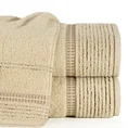 ELLA LINE ręcznik bawełniany TAYLOR z ozdobnym stebnowaniem i bordiurą w paseczki - 70 x 140 cm - beżowy 1