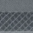 Ręcznik z ozdobną bordiurą w kratkę - 50 x 90 cm - stalowy 2