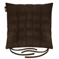 ADORE dwustronna welurowa poduszka siedziskowa na krzesło z szesnastoma pikowaniami, gramatura 195 g/m2 - 40 x 40 x 6 cm - brązowy 2
