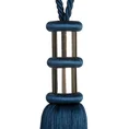 Dekoracyjny sznur JOLIE do upięć z chwostem z metalowymi obrączkami - 78 x 38 cm - ciemnoniebieski 3