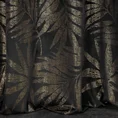 Zasłona ELENA z miękkiego welwetu ze złotym nadrukiem liści - 140 x 250 cm - czarny 3