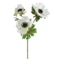 ANEMON ZAWILEC sztuczny kwiat dekoracyjny z płatkami z jedwabistej tkaniny - 56 cm - biały 1