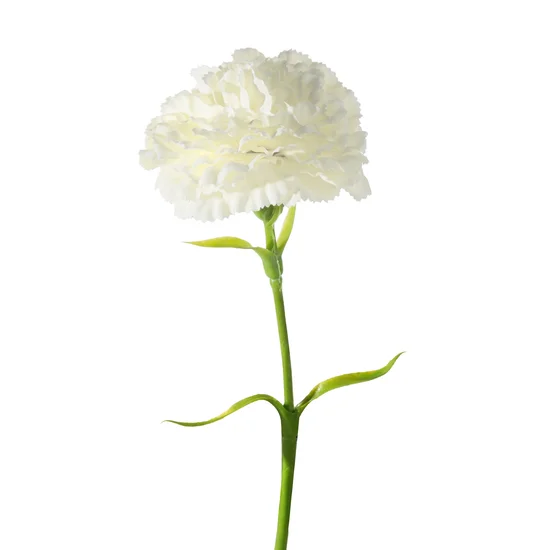 GOŹDZIK kwiat sztuczny dekoracyjny z płatkami z jedwabistej tkaniny - ∅ 8 x 40 cm - kremowy