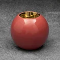 Świecznik ceramiczny SIBEL gładki i nowoczesny design - ∅ 9 x 8 cm - ciemnoróżowy 1
