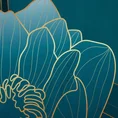 LIMITED COLLECTION Pościel LOTOS 3 z makosatyny bawełnianej  z dużym botanicznym wzorem kwiatu lotosu HARMONIA TURKUSU - 220 x 200 cm - turkusowy 2