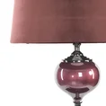Lampa stojąca BETH na podstawie łączącej perłowe szkło i metal z welwetowym abażurem - 41 x 41 x 172 cm - bordowy 2