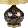 Lampa stołowa MYRA na szklanej podstawie z przecieranego szkła czarno-złota z wytłaczanego złotego welwetu - ∅ 24 x 53 cm - czarny 4